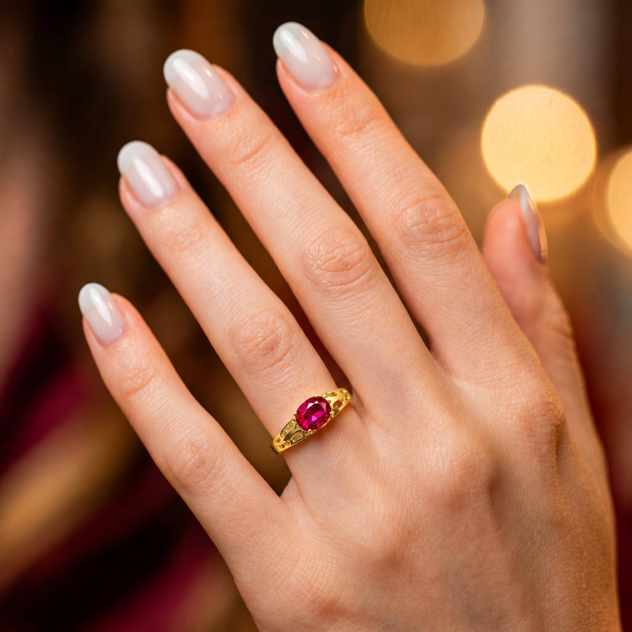 Yellow Gold Grace Ring Peridot 10K — Nilde