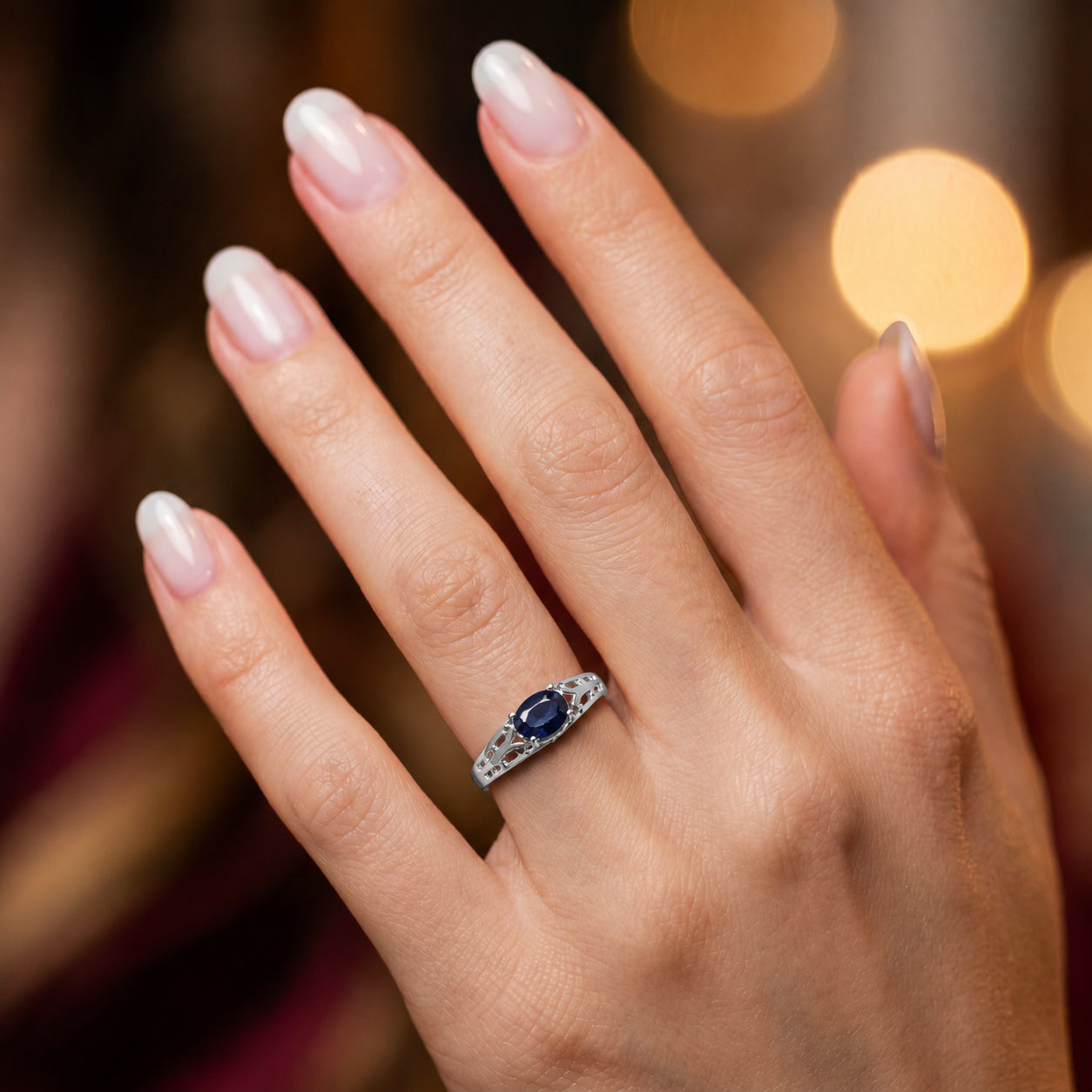 White Gold Grace Ring Opal 10K — Nilde