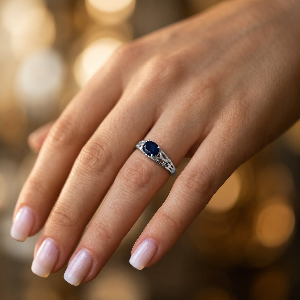 White Gold Grace Ring Opal 10K — Nilde