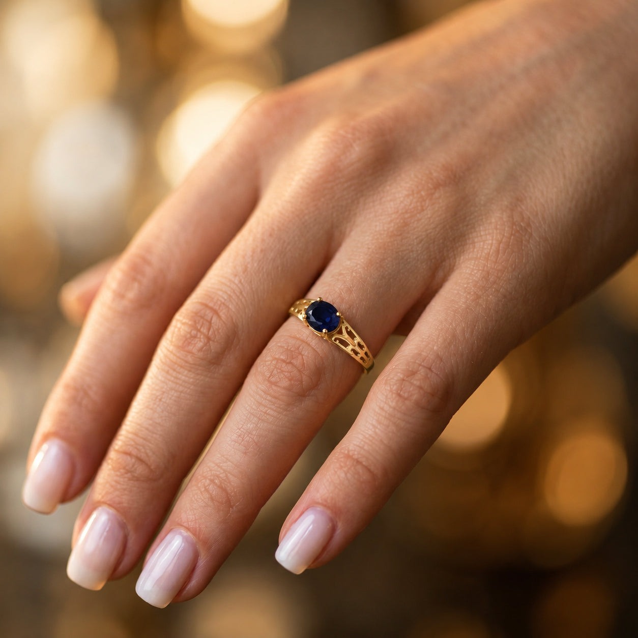 Yellow Gold Grace Ring Opal 10K — Nilde