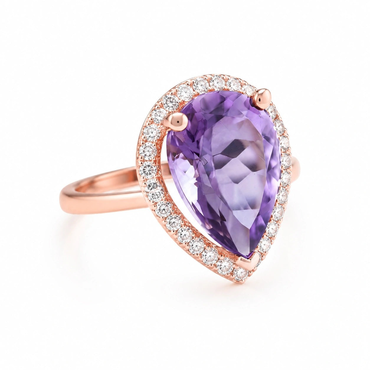 Rose Gold Celeste Ring Amethyst 10K — Cosima