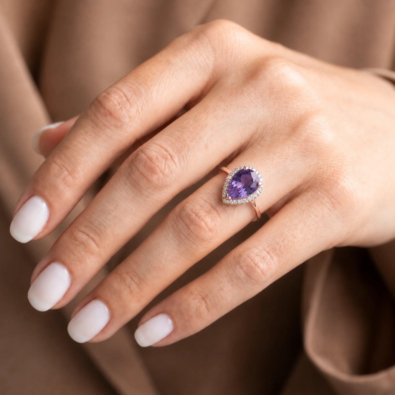 Rose Gold Celeste Ring Amethyst 10K — Cosima