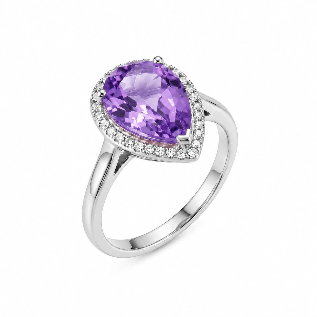 White Gold Celeste Ring Amethyst 10K — Cosima