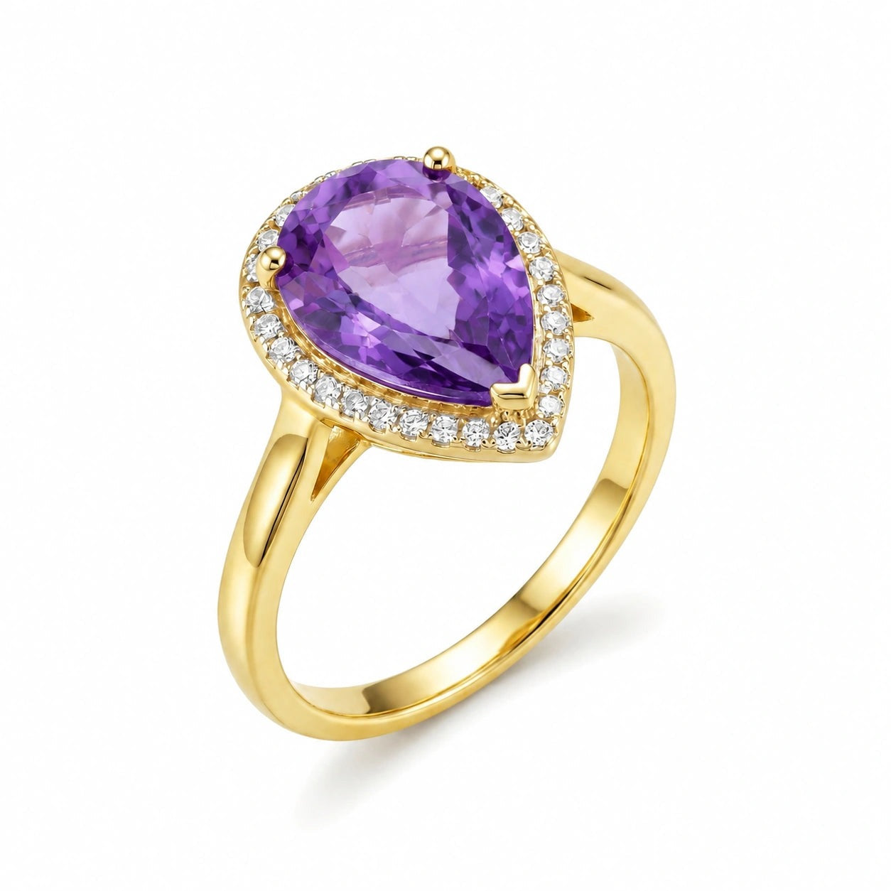 Yellow Gold Celeste Ring Amethyst 10K — Cosima