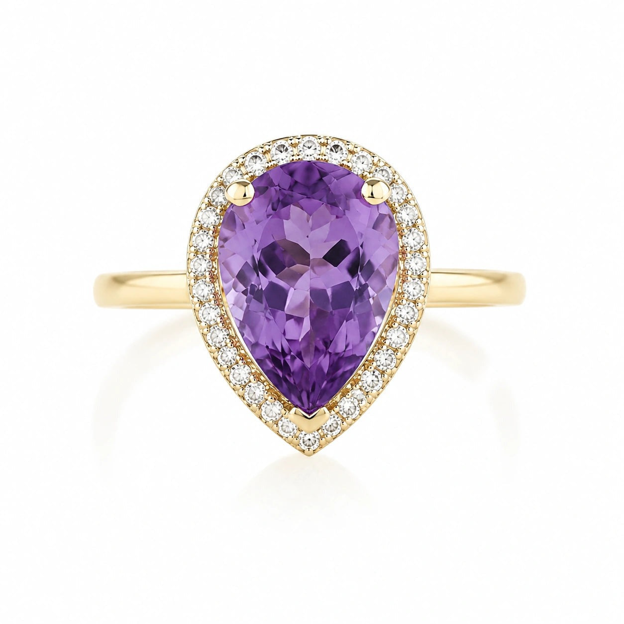 Yellow Gold Celeste Ring Amethyst 10K — Cosima