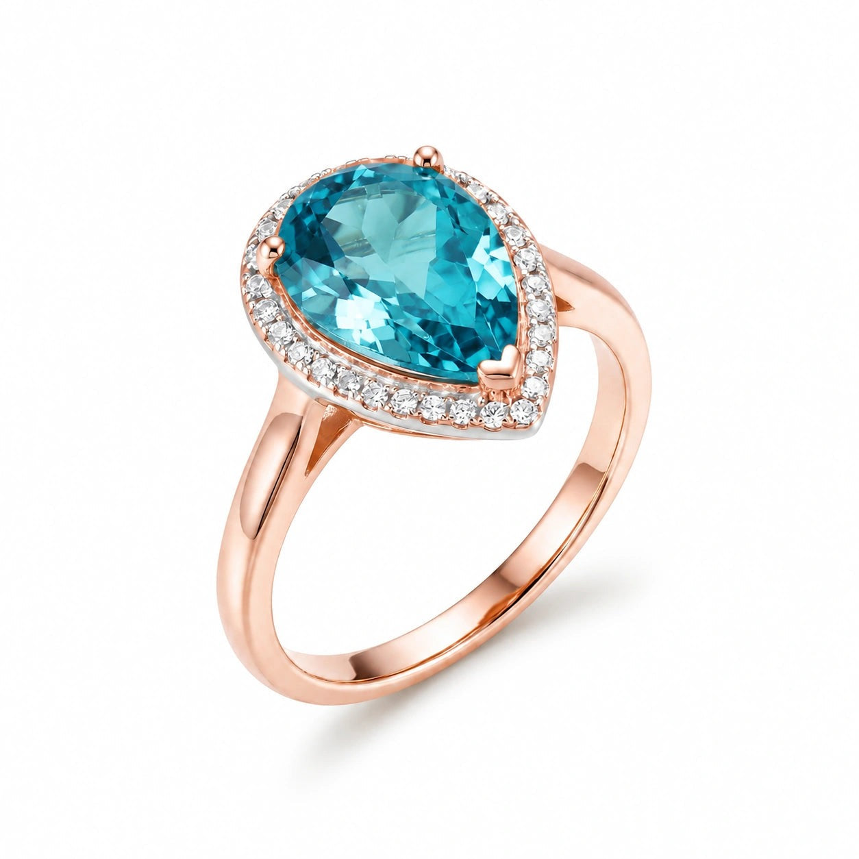 Rose Gold Celeste Ring Blue Topaz 10K — Cosima