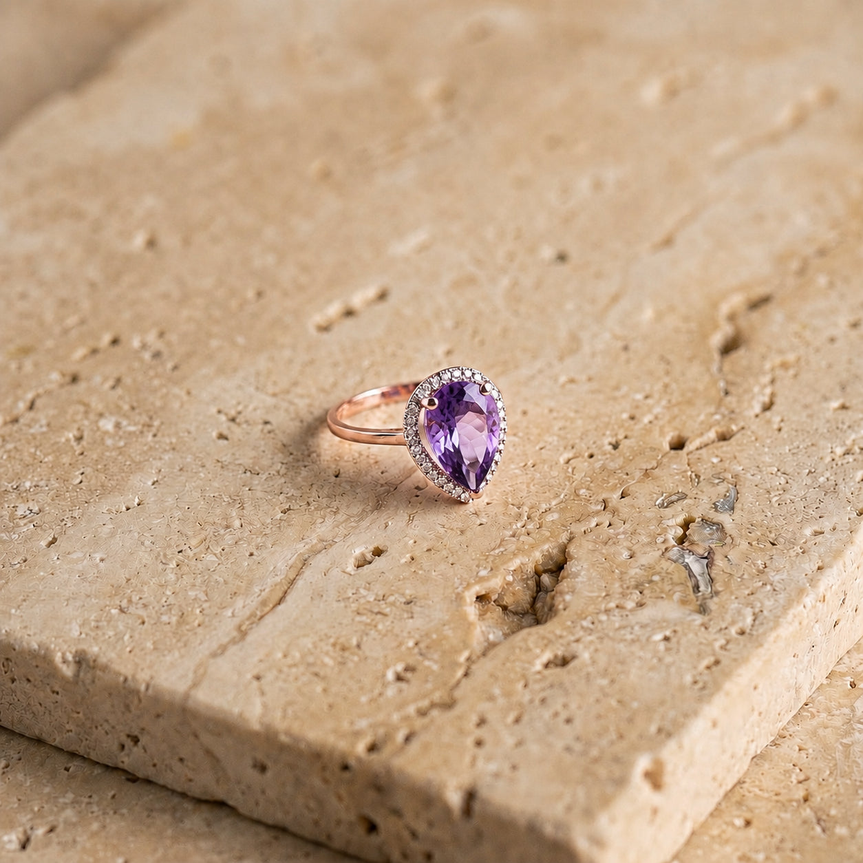 Rose Gold Celeste Ring Blue Topaz 10K — Cosima