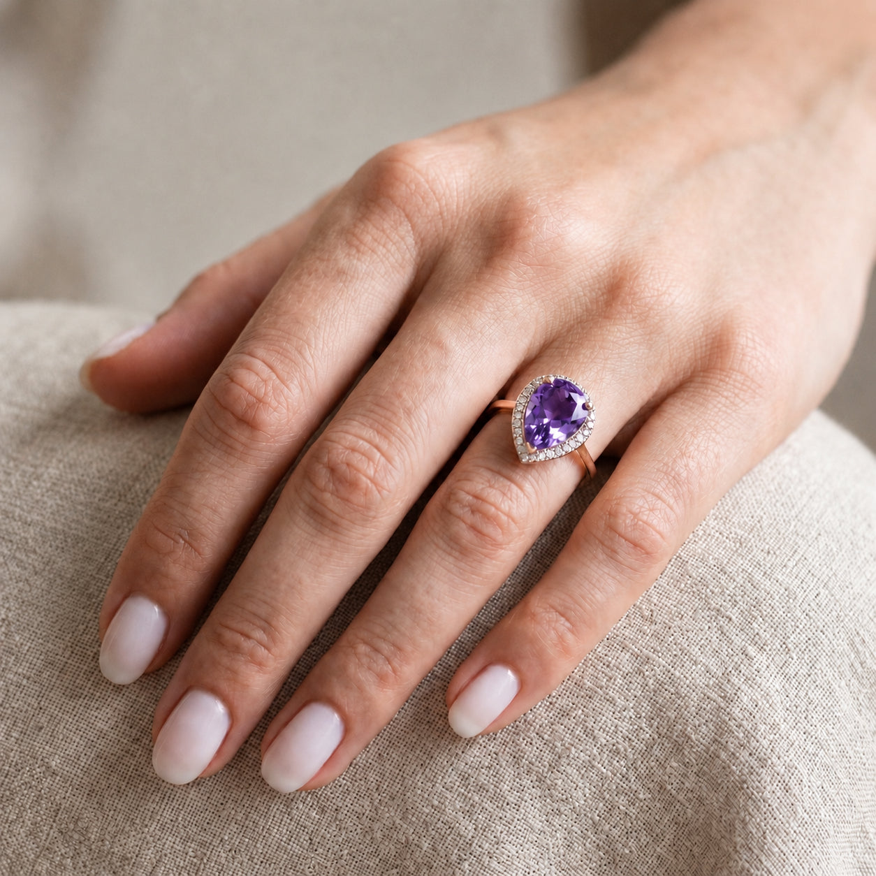 Rose Gold Celeste Ring Blue Topaz 10K — Cosima