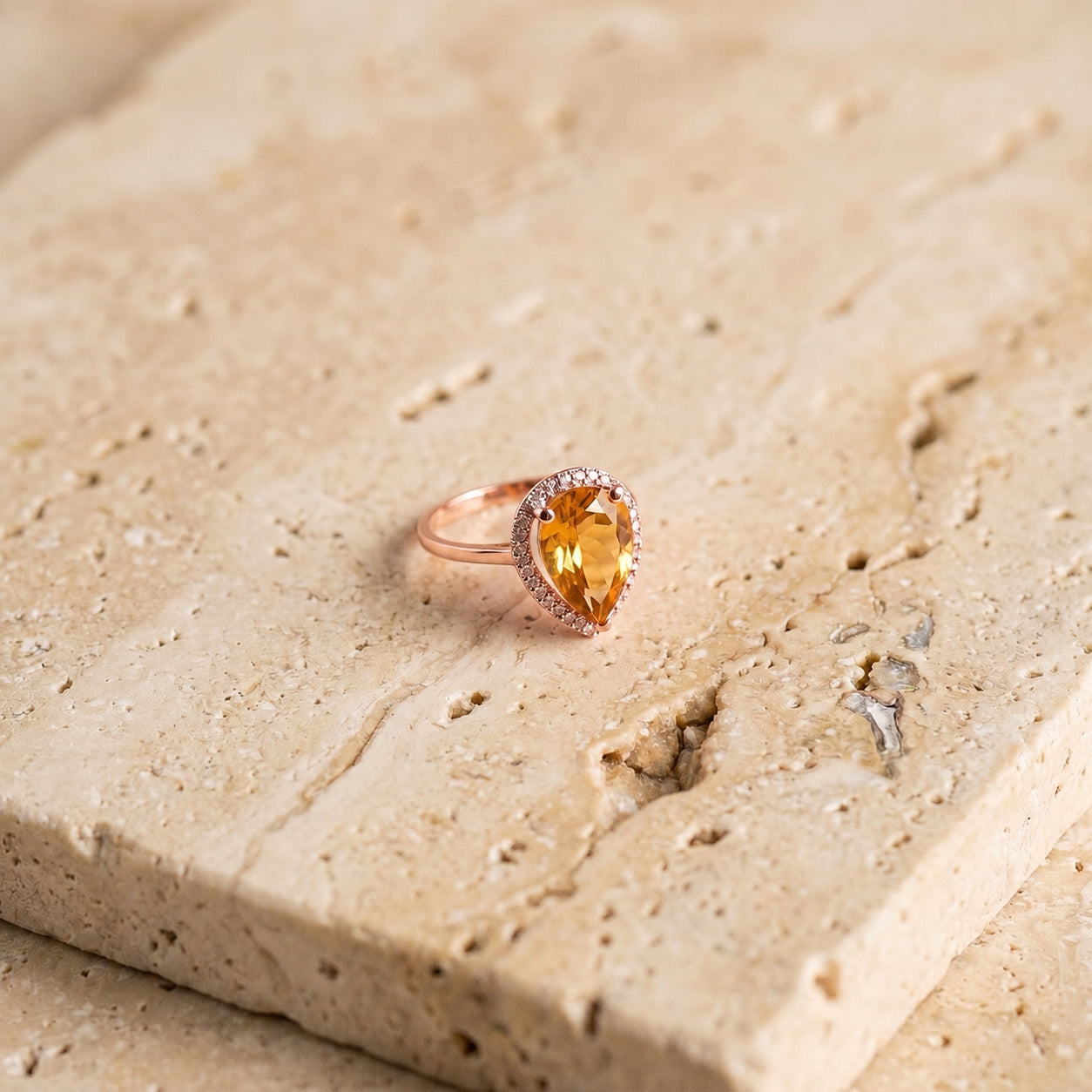 Rose Gold Celeste Ring Garnet 10K — Cosima