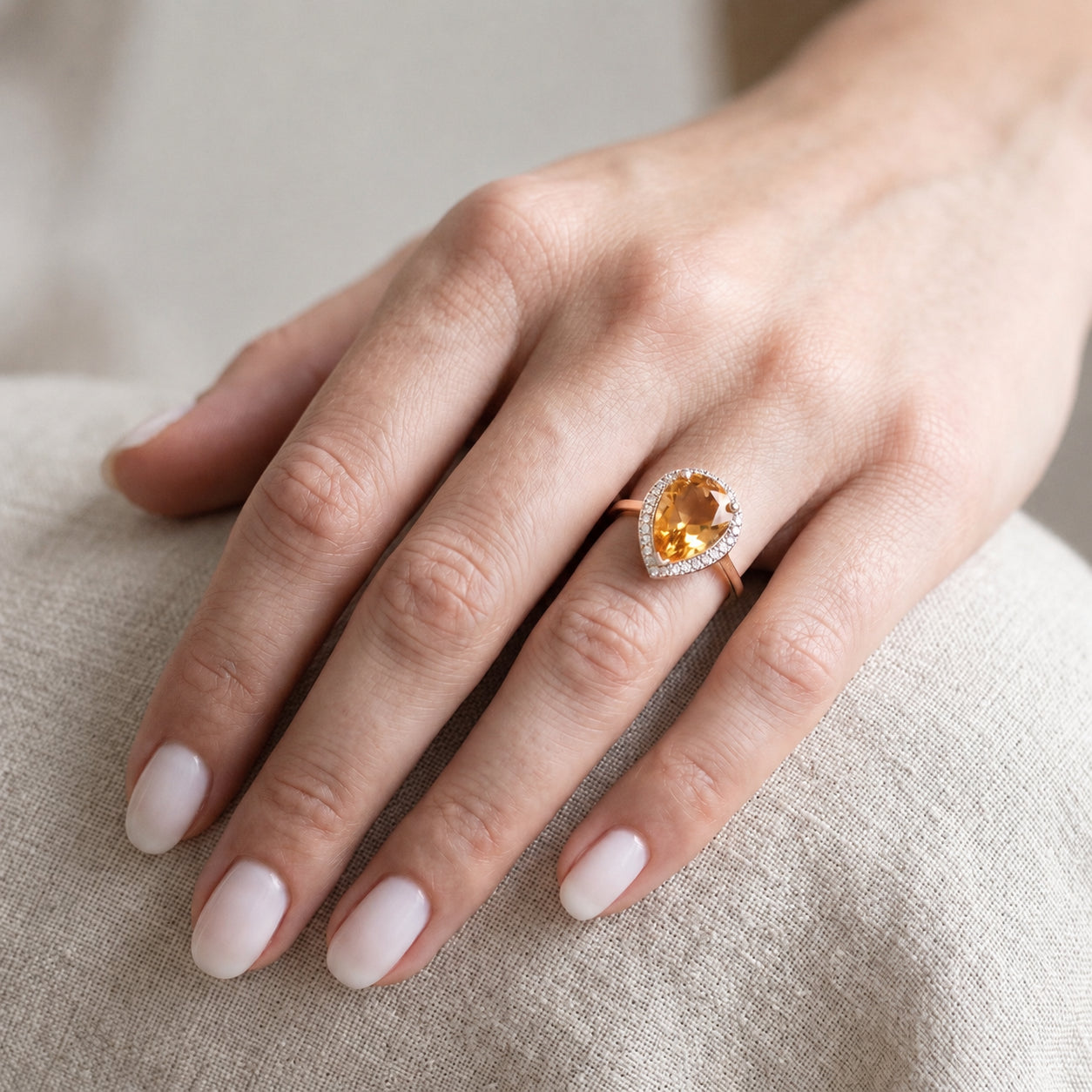 Rose Gold Celeste Ring Garnet 10K — Cosima