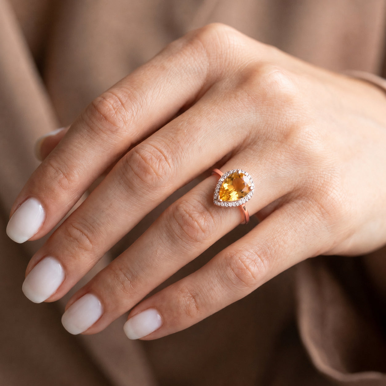 Rose Gold Celeste Ring Garnet 10K — Cosima