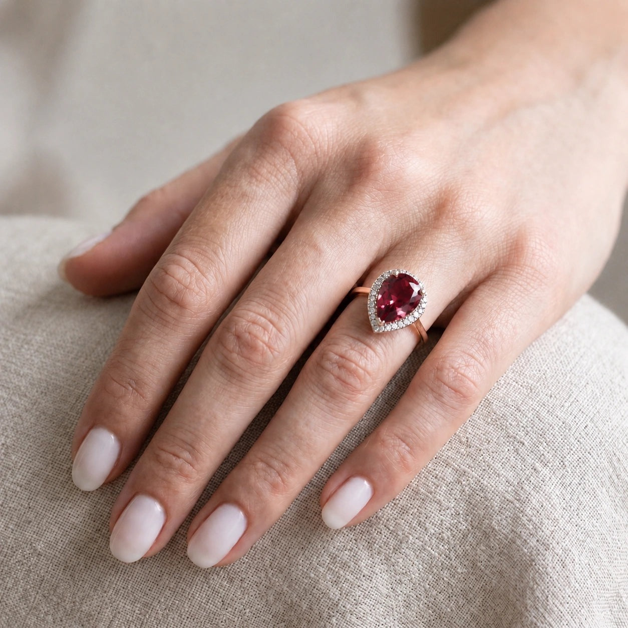 Rose Gold Celeste Ring Garnet 10K — Cosima