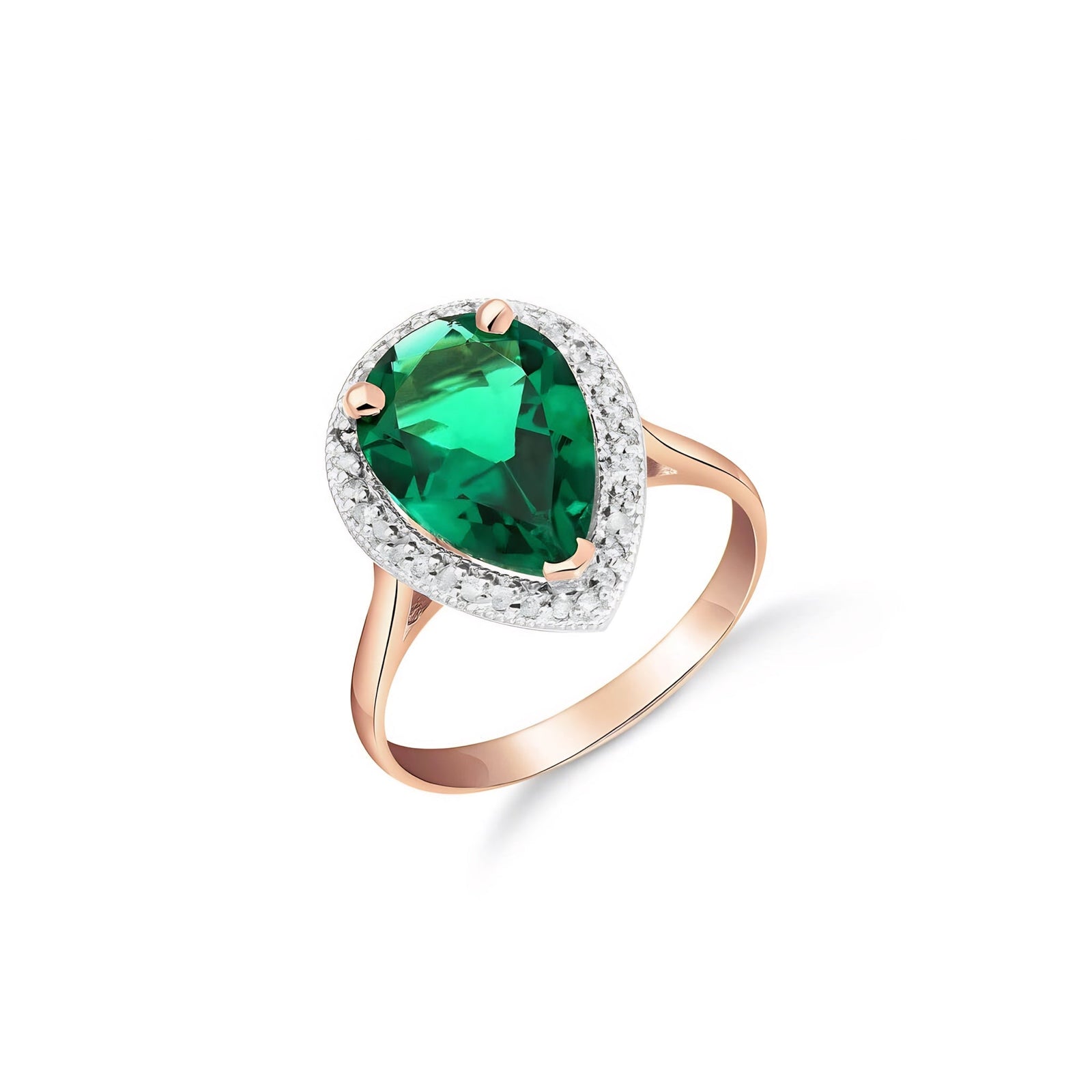 Rose Gold Celeste Ring Green Amethyst 10K — Cosima