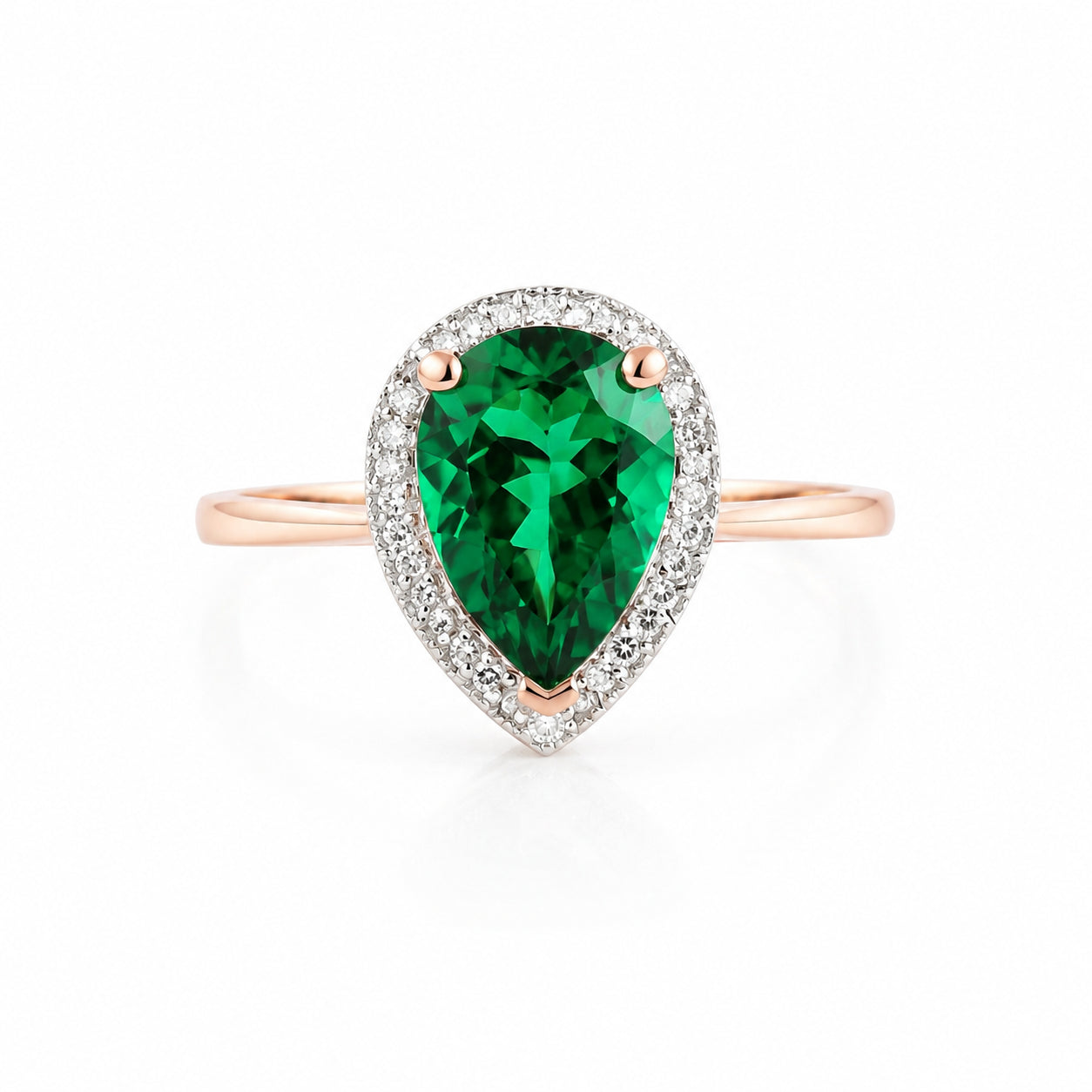 Rose Gold Celeste Ring Green Amethyst 10K — Cosima