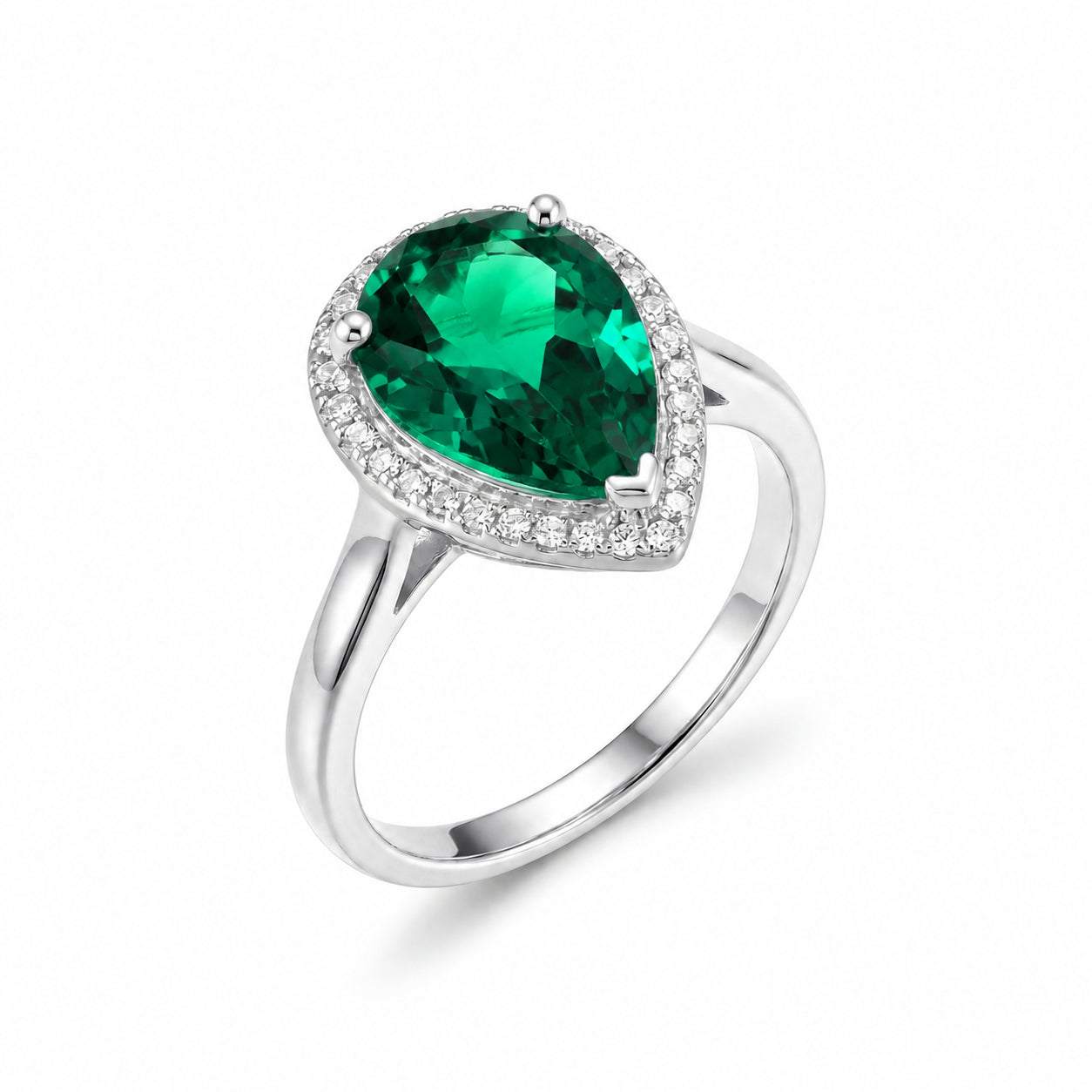 White Gold Celeste Ring Green Amethyst 10K — Cosima