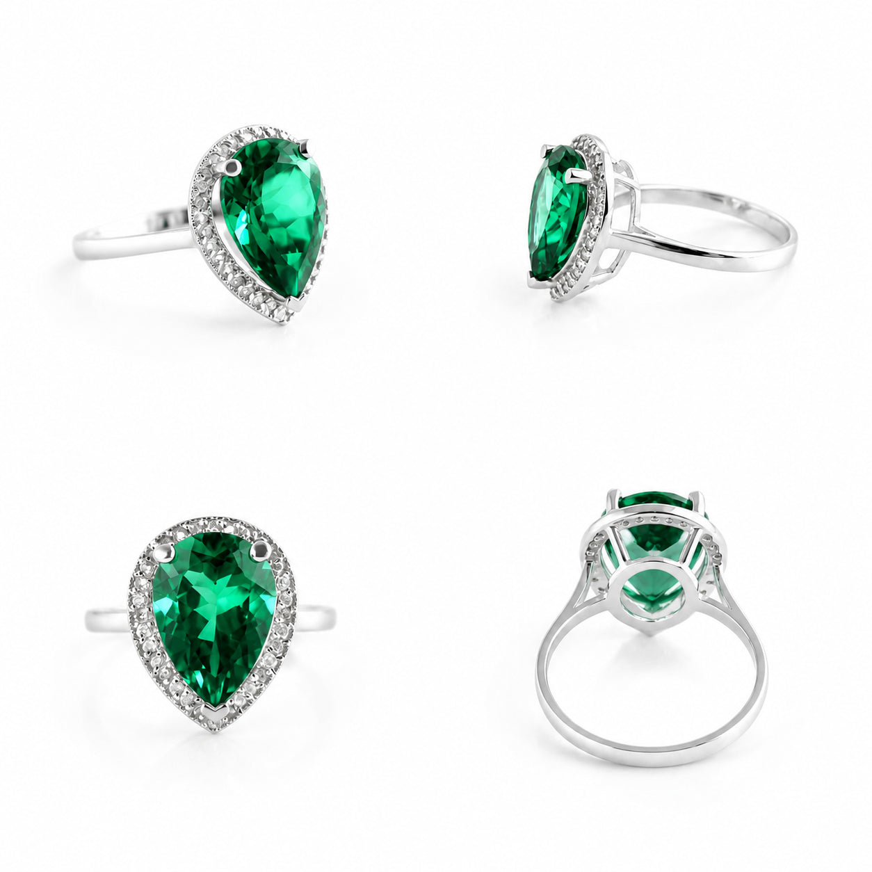 White Gold Celeste Ring Green Amethyst 10K — Cosima