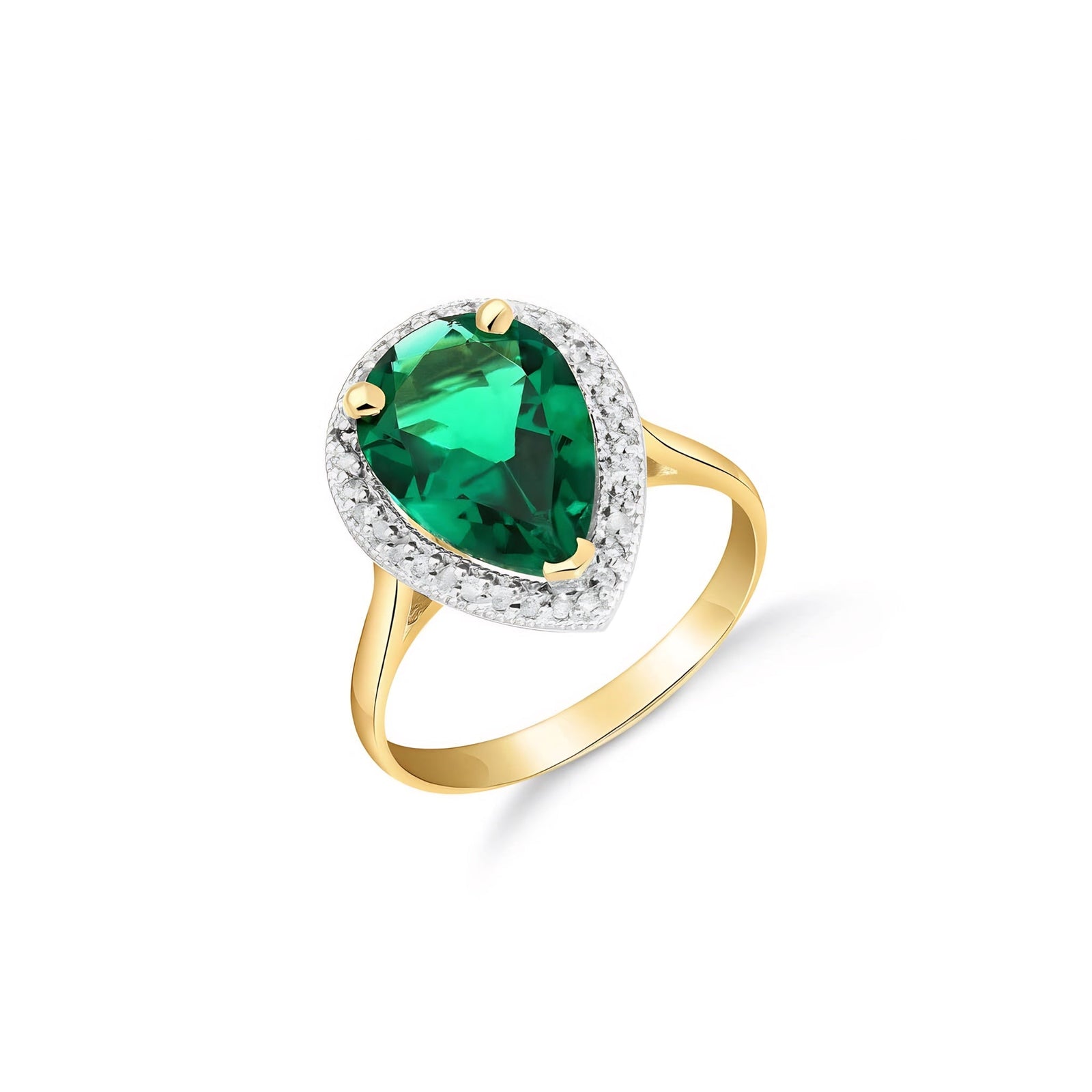 Yellow Gold Celeste Ring Green Amethyst 10K — Cosima