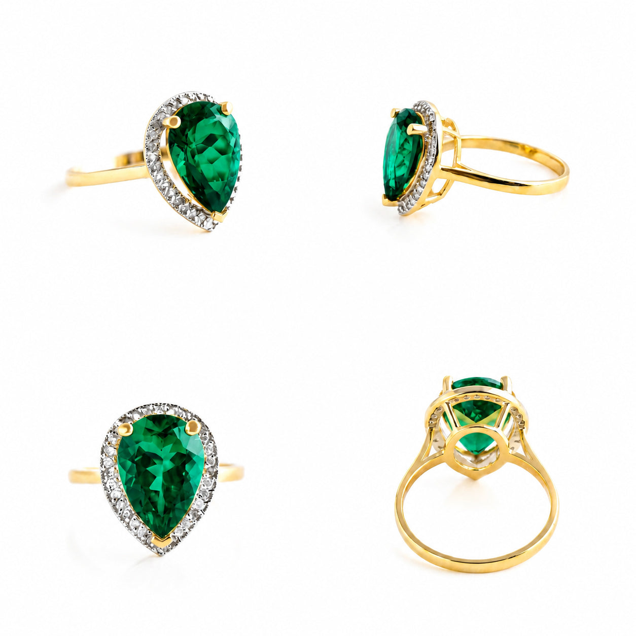 Yellow Gold Celeste Ring Green Amethyst 10K — Cosima