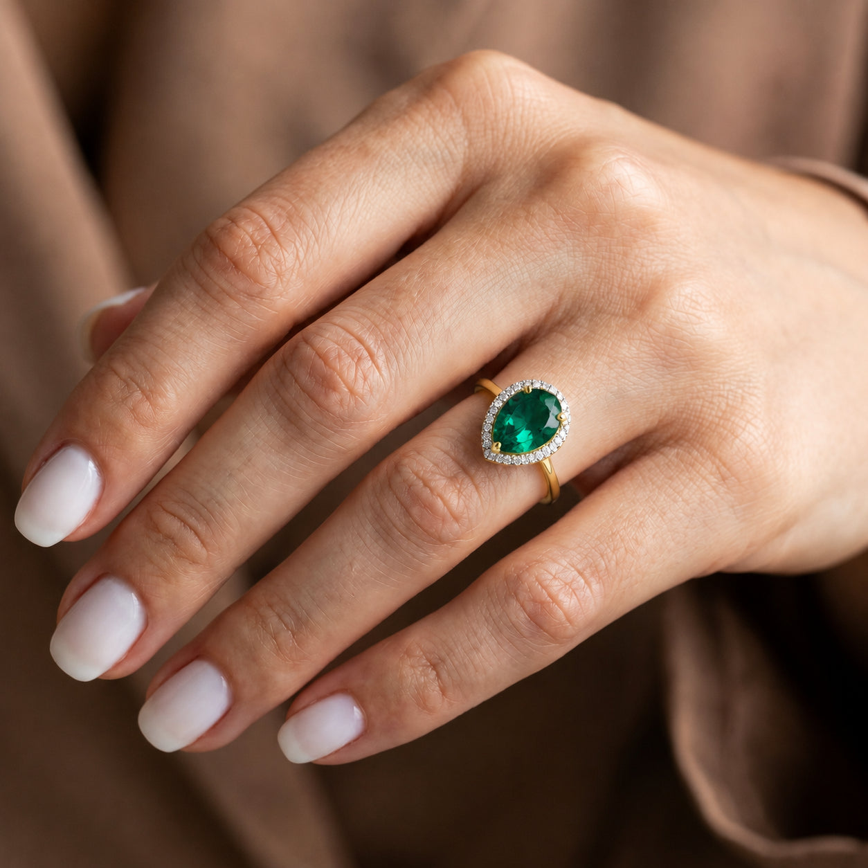 Yellow Gold Celeste Ring Green Amethyst 10K — Cosima