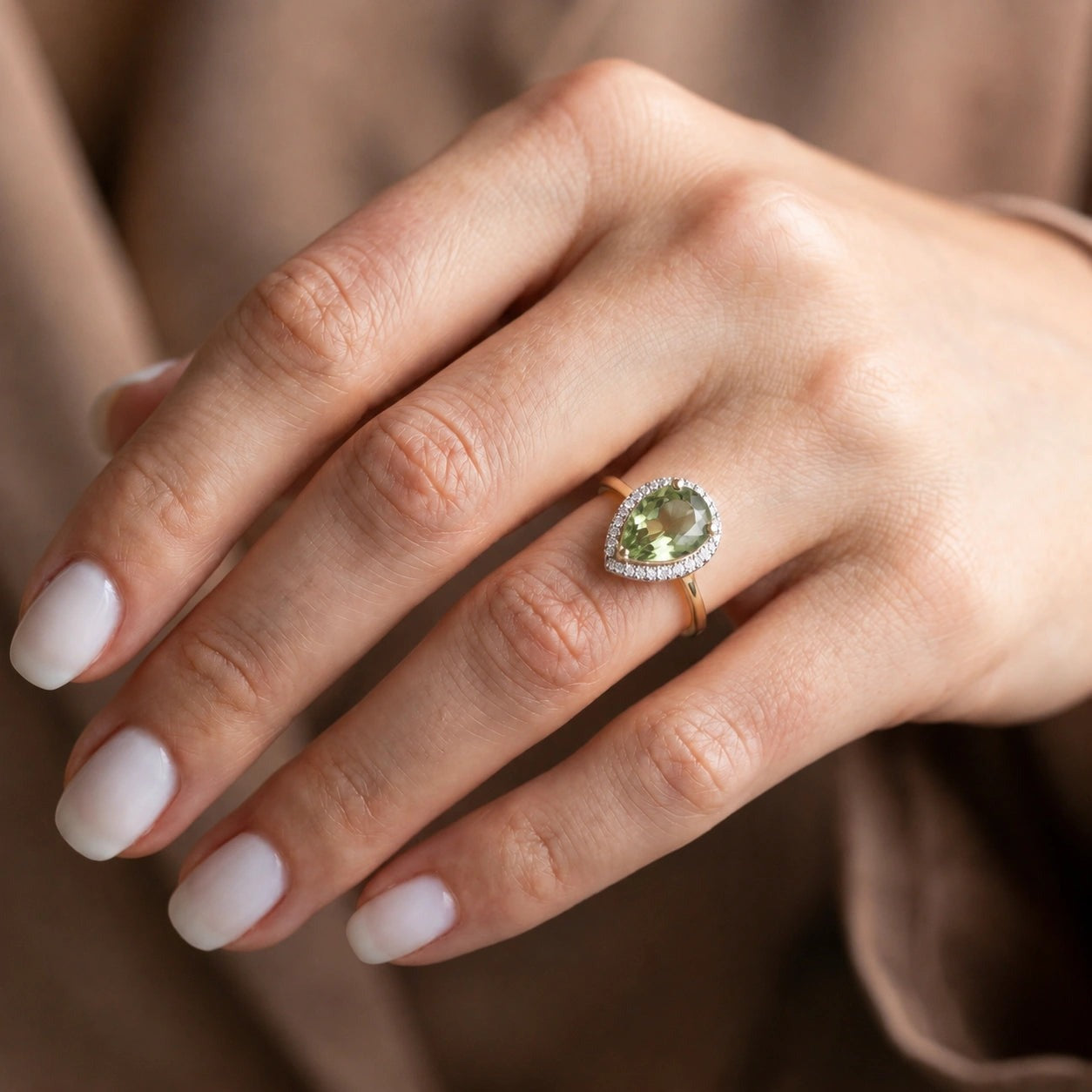Yellow Gold Celeste Ring Green Amethyst 10K — Cosima