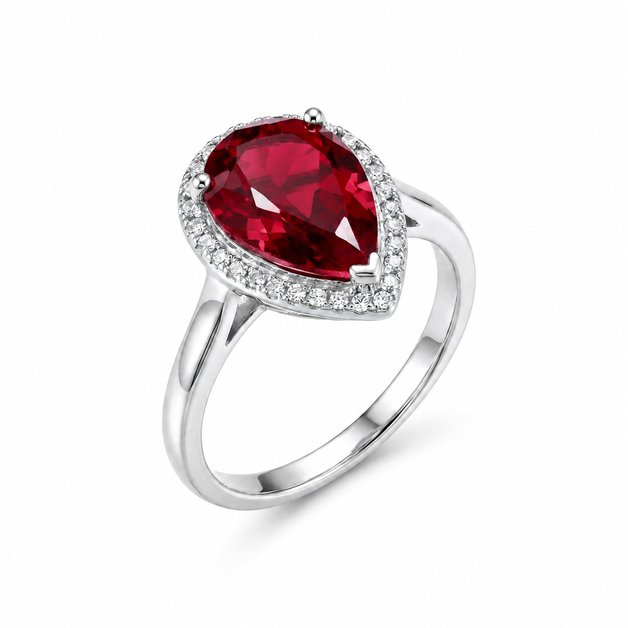 White Gold Celeste Ring Ruby 10K — Cosima