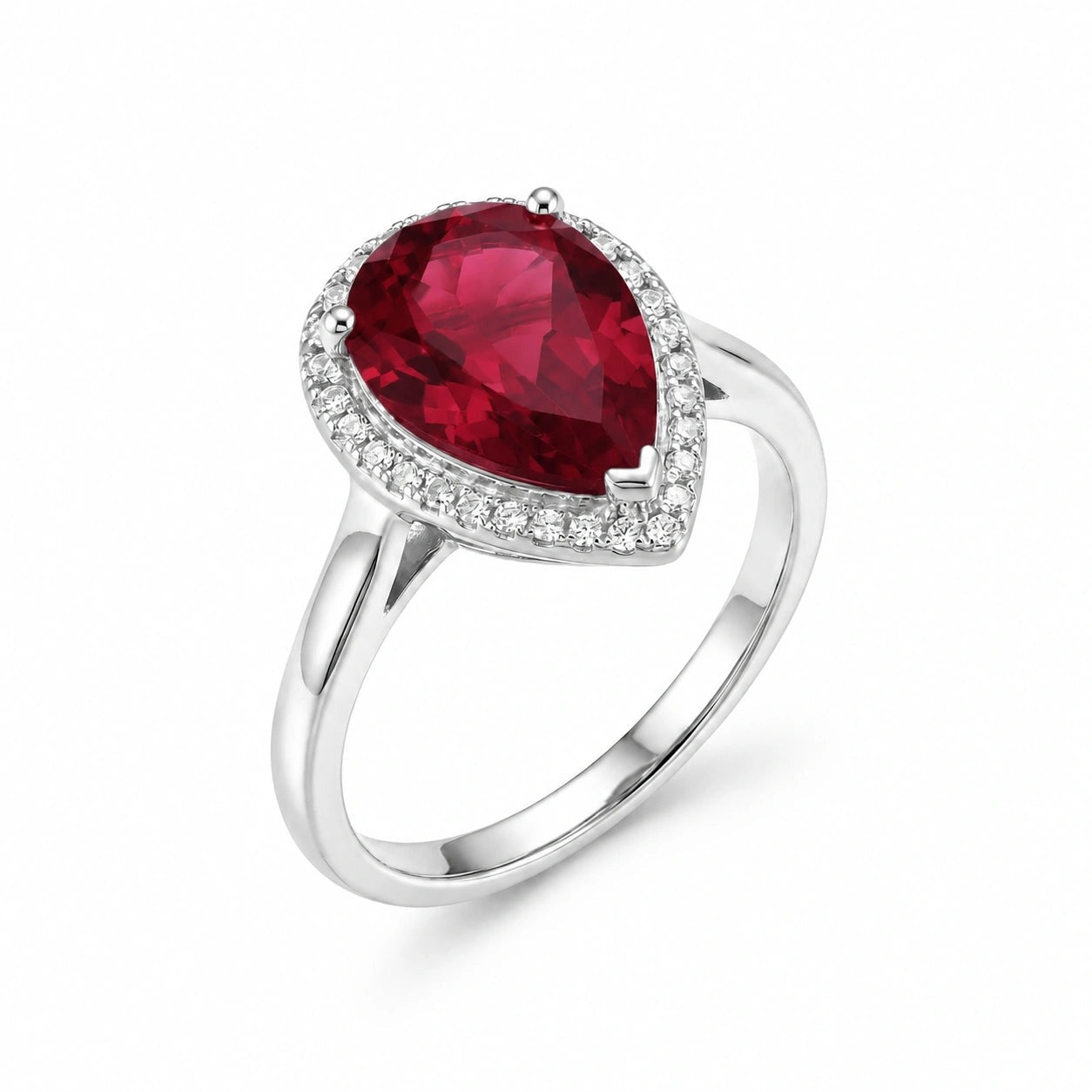 White Gold Celeste Ring Ruby 10K — Cosima