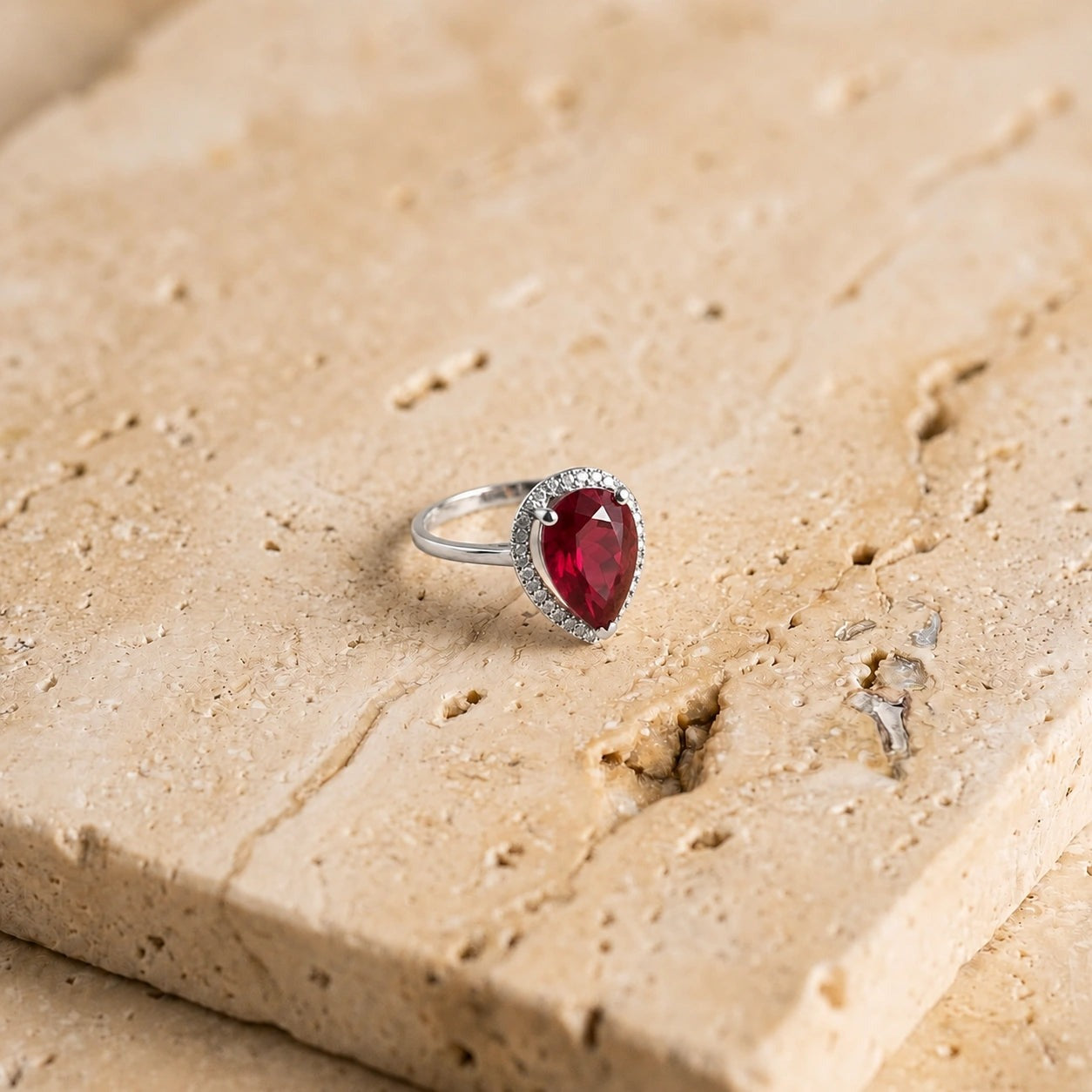 White Gold Celeste Ring Ruby 10K — Cosima