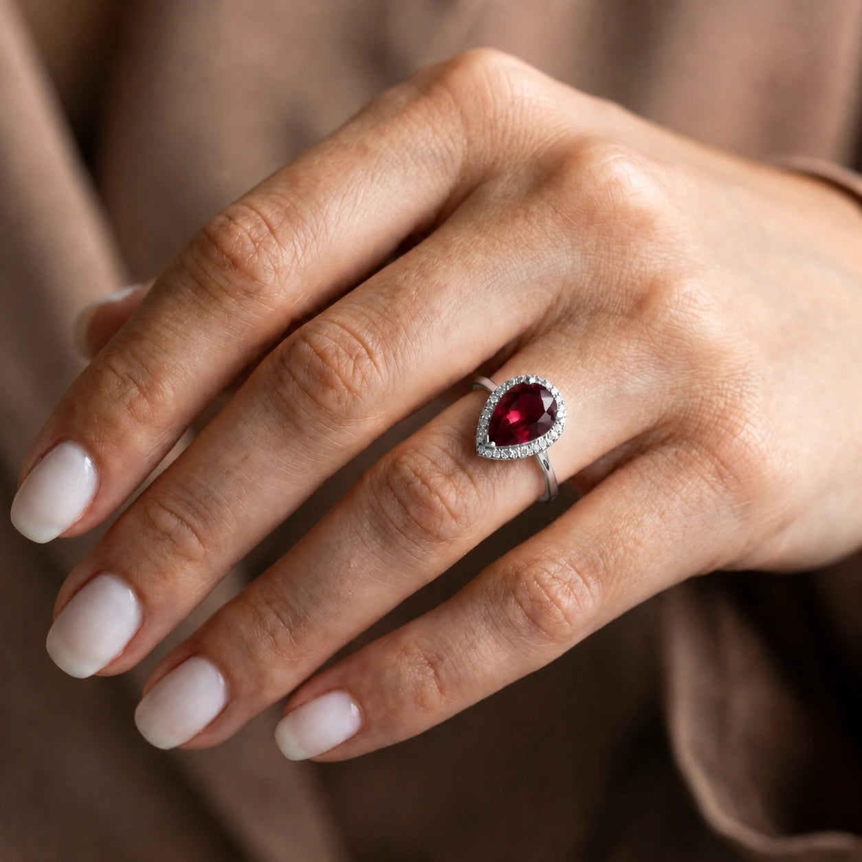 White Gold Celeste Ring Ruby 10K — Cosima