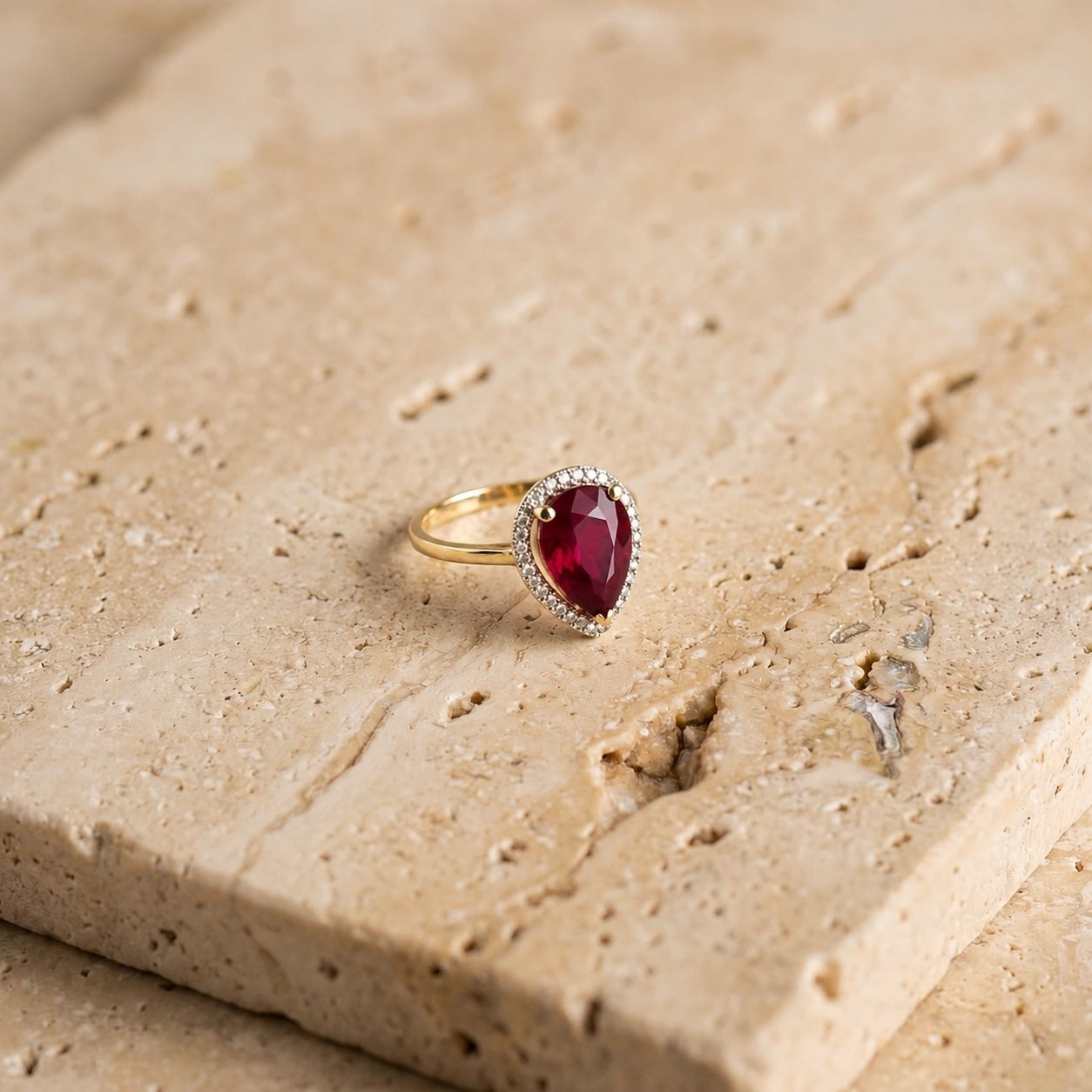 Yellow Gold Celeste Ring Ruby 10K — Cosima