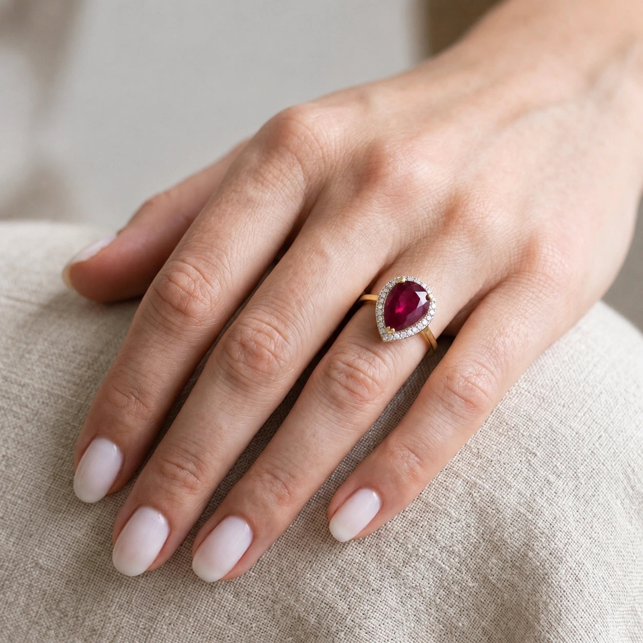 Yellow Gold Celeste Ring Ruby 10K — Cosima