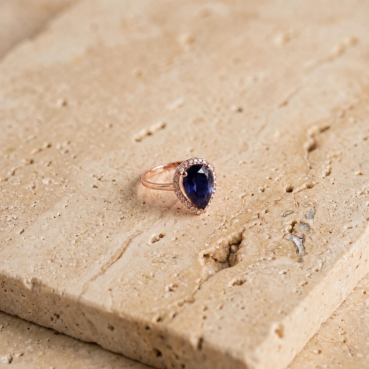 Rose Gold Celeste Ring Sapphire 10K — Cosima