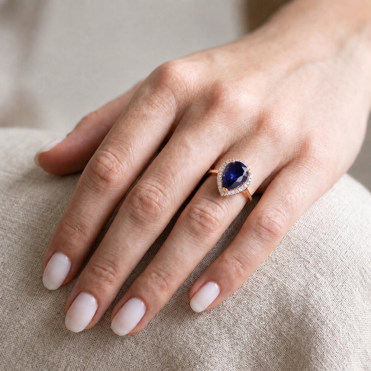 Rose Gold Celeste Ring Sapphire 10K — Cosima