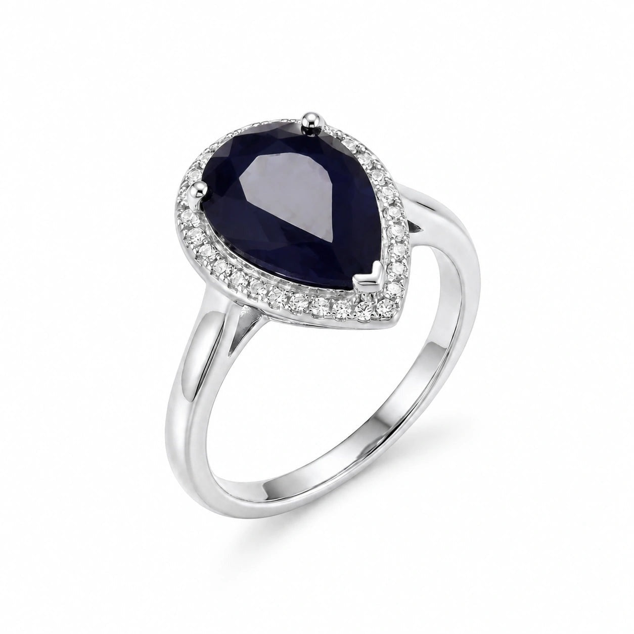 White Gold Celeste Ring Sapphire 10K — Cosima