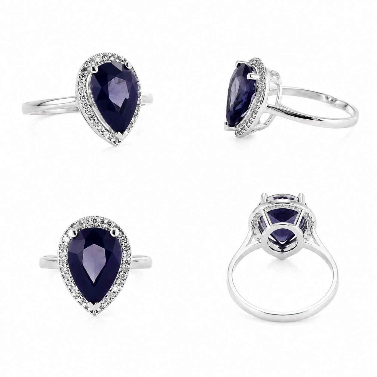 White Gold Celeste Ring Sapphire 10K — Cosima