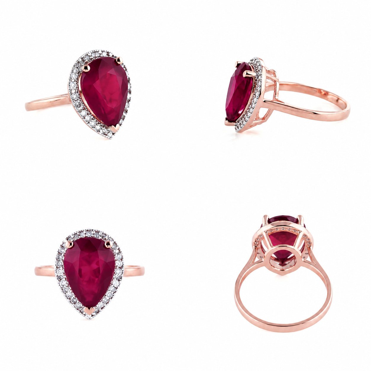 Rose Gold Celeste Ring White Topaz 10K — Cosima