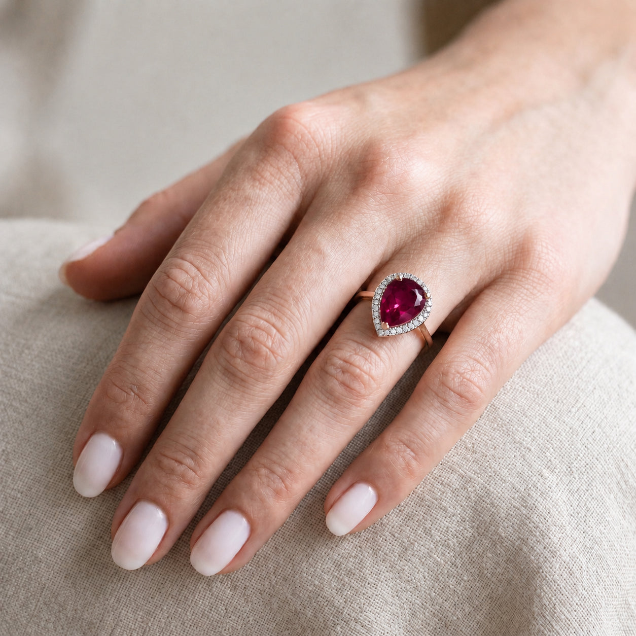 Rose Gold Celeste Ring White Topaz 10K — Cosima