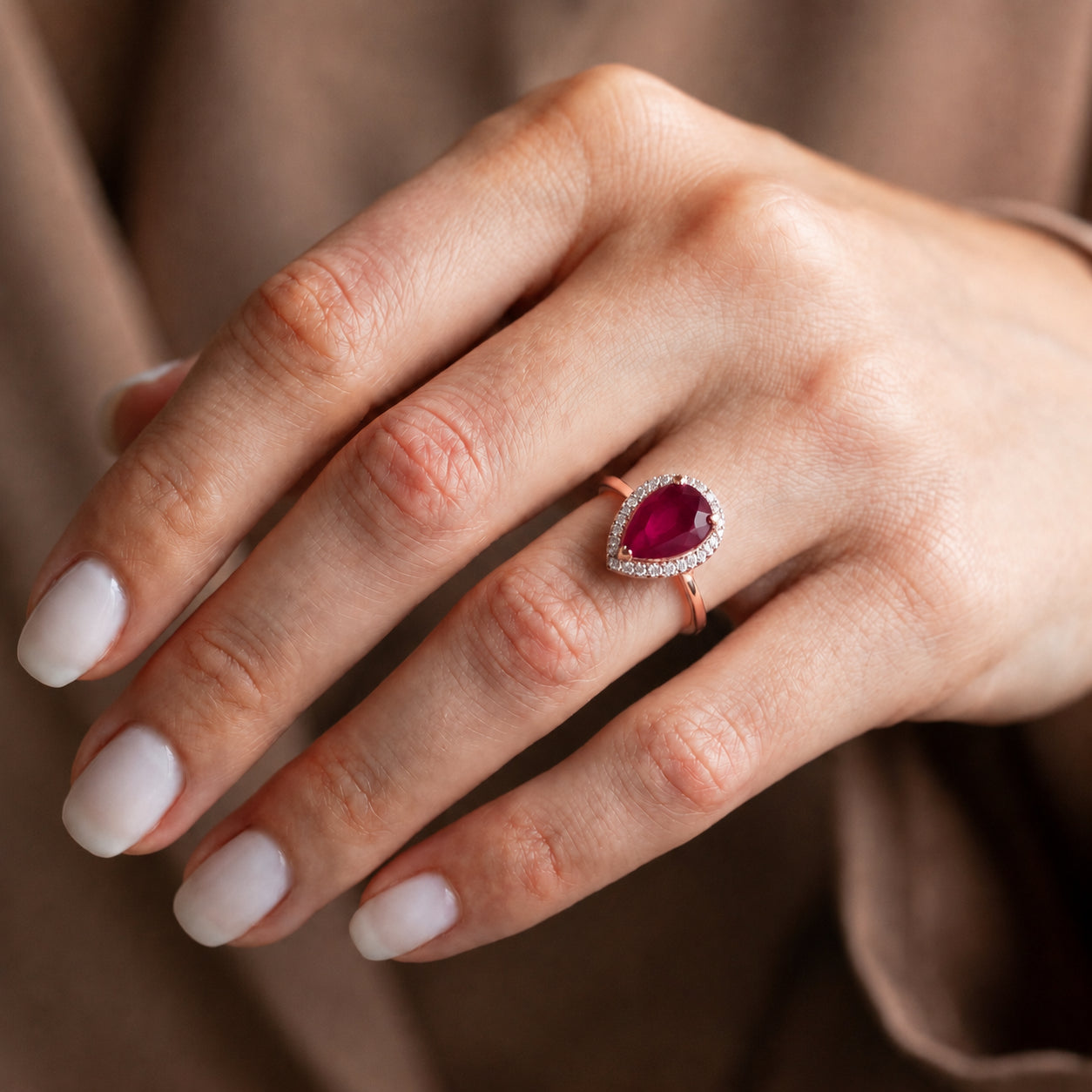Rose Gold Celeste Ring White Topaz 10K — Cosima