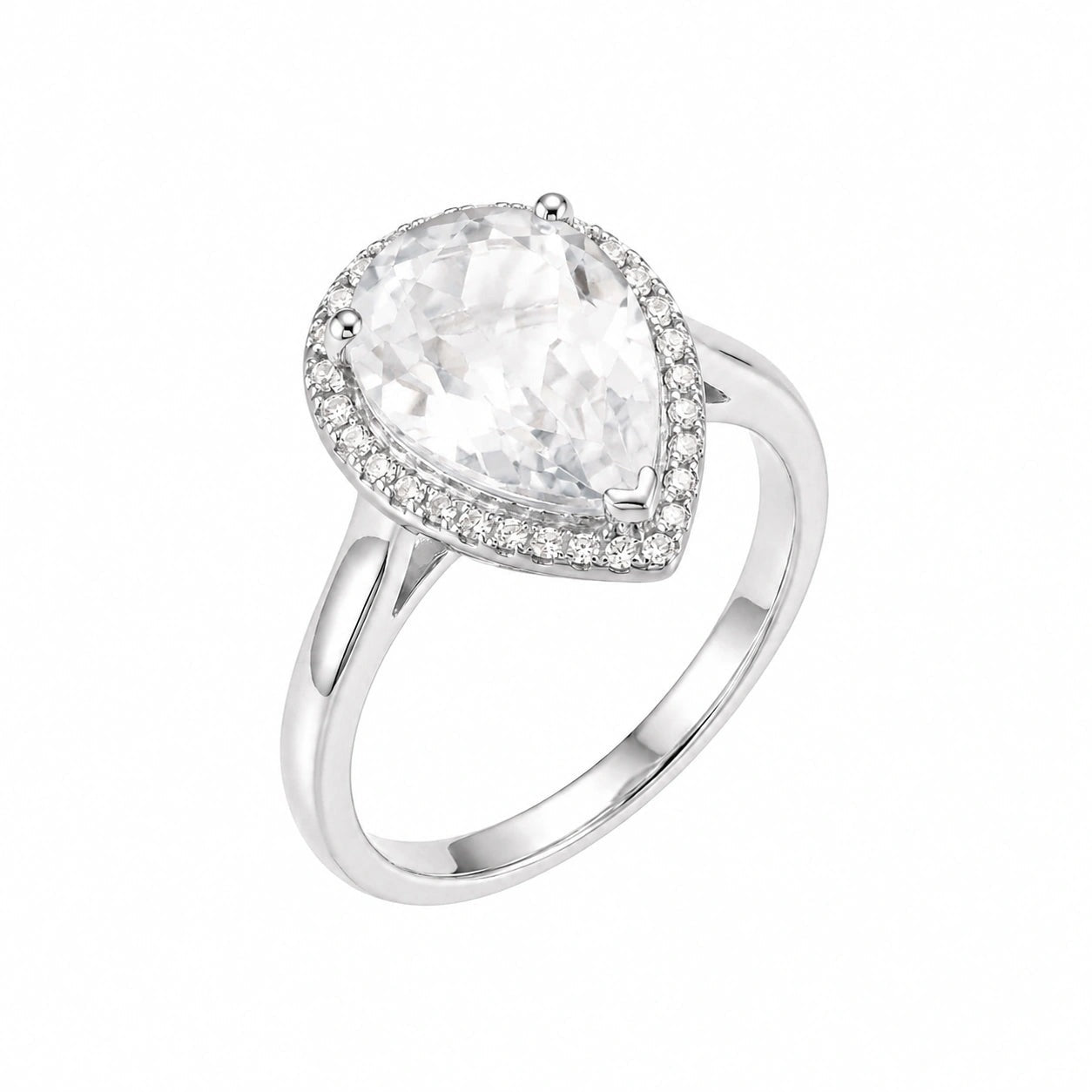 White Gold Celeste Ring White Topaz 10K — Cosima
