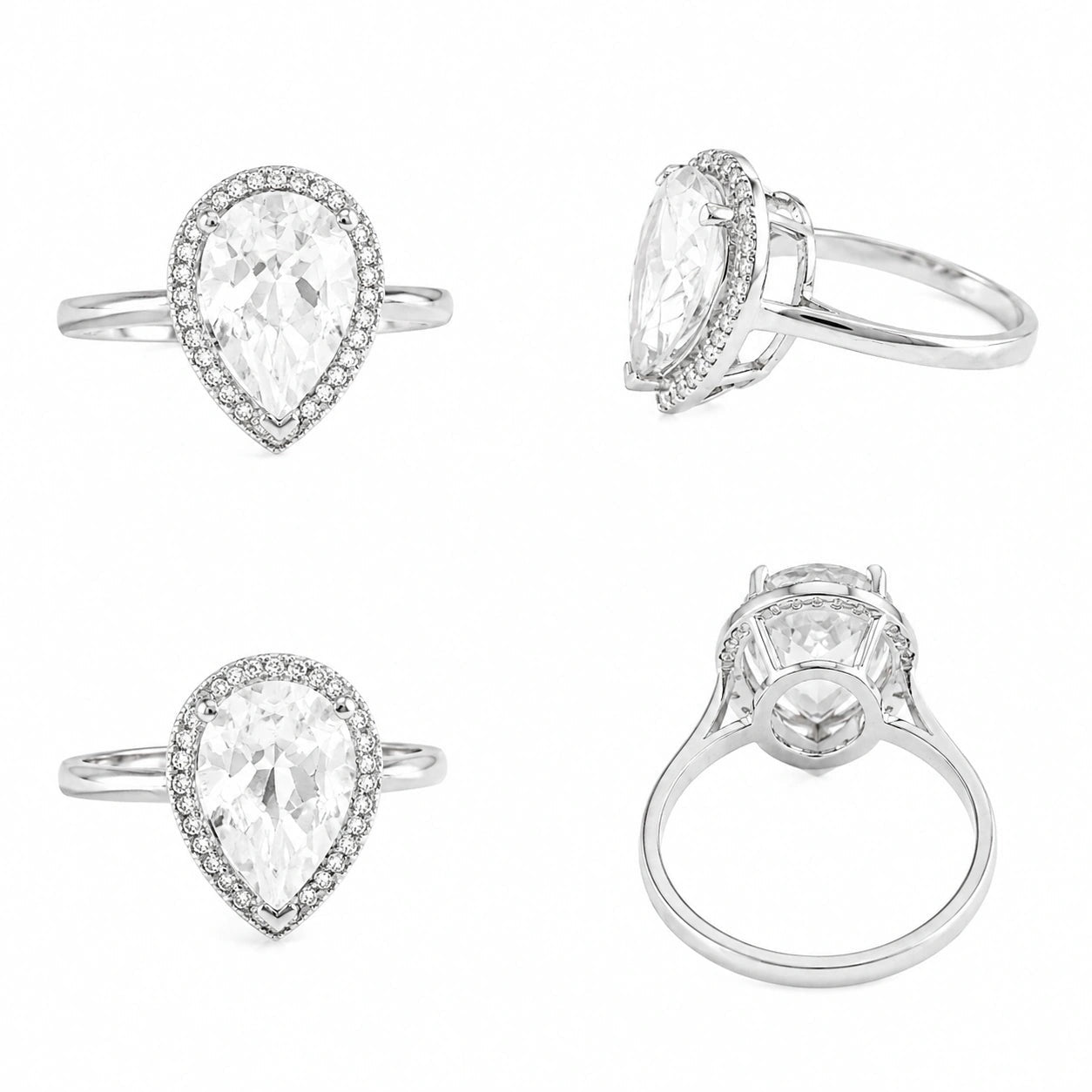White Gold Celeste Ring White Topaz 10K — Cosima