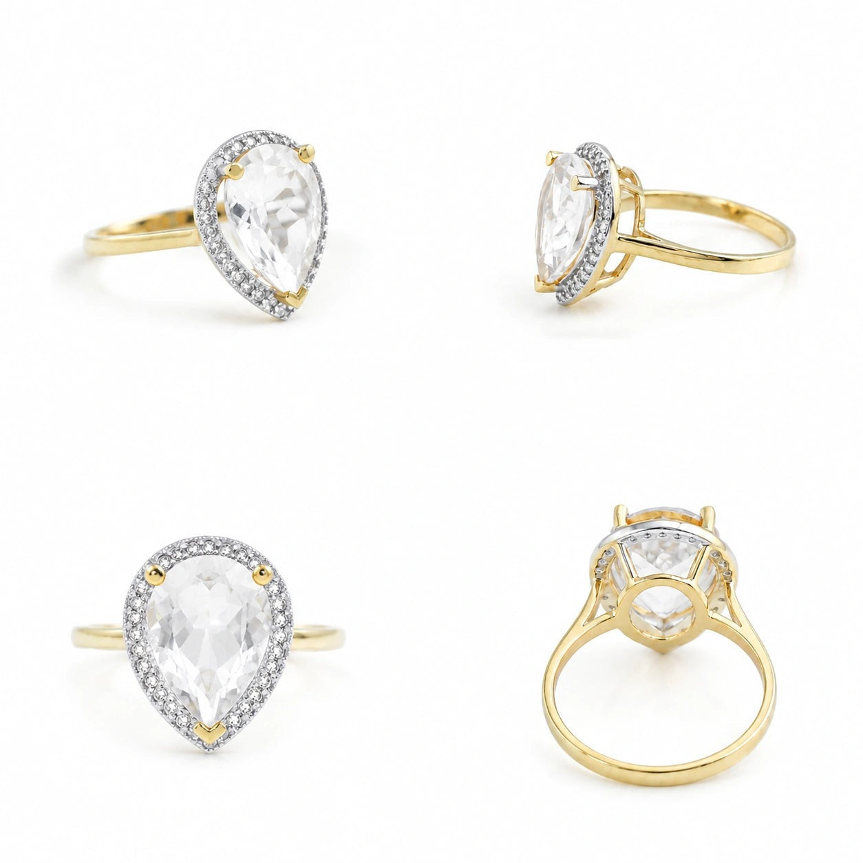 Yellow Gold Celeste Ring White Topaz 10K — Cosima