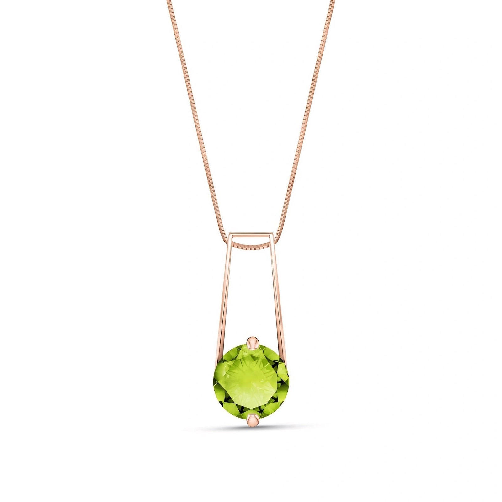 Rose Gold Bloom Necklace Peridot 10K — Bruna