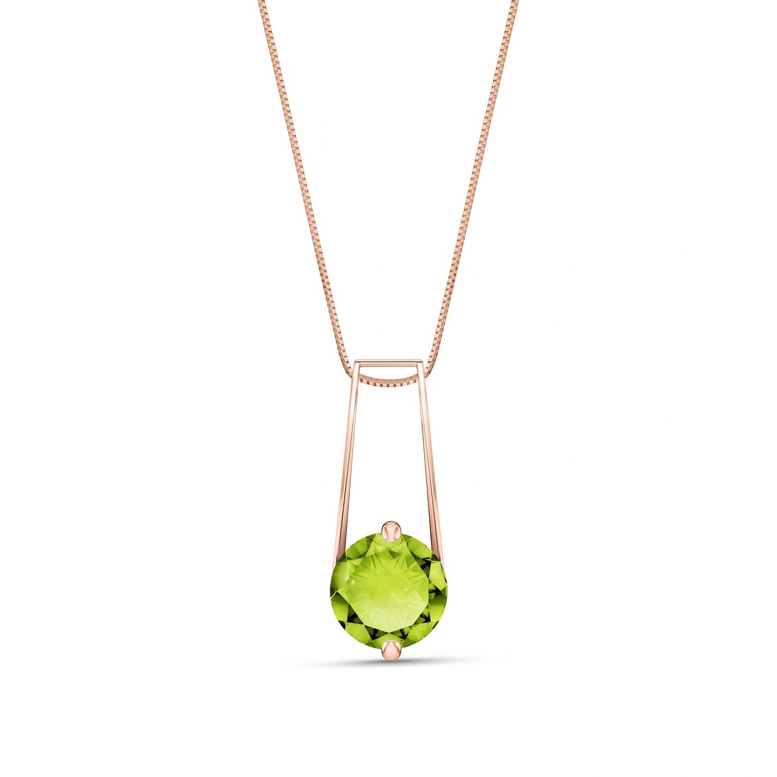 Rose Gold Bloom Necklace Peridot 10K — Bruna