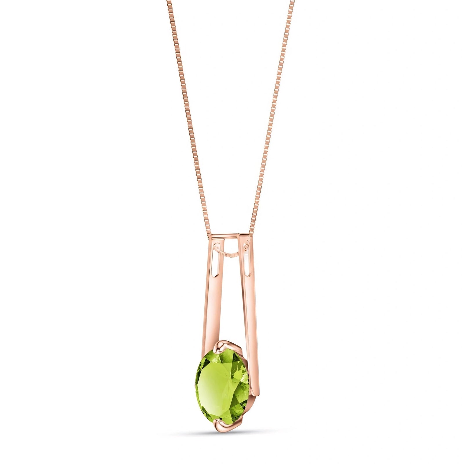 Rose Gold Bloom Necklace Peridot 10K — Bruna