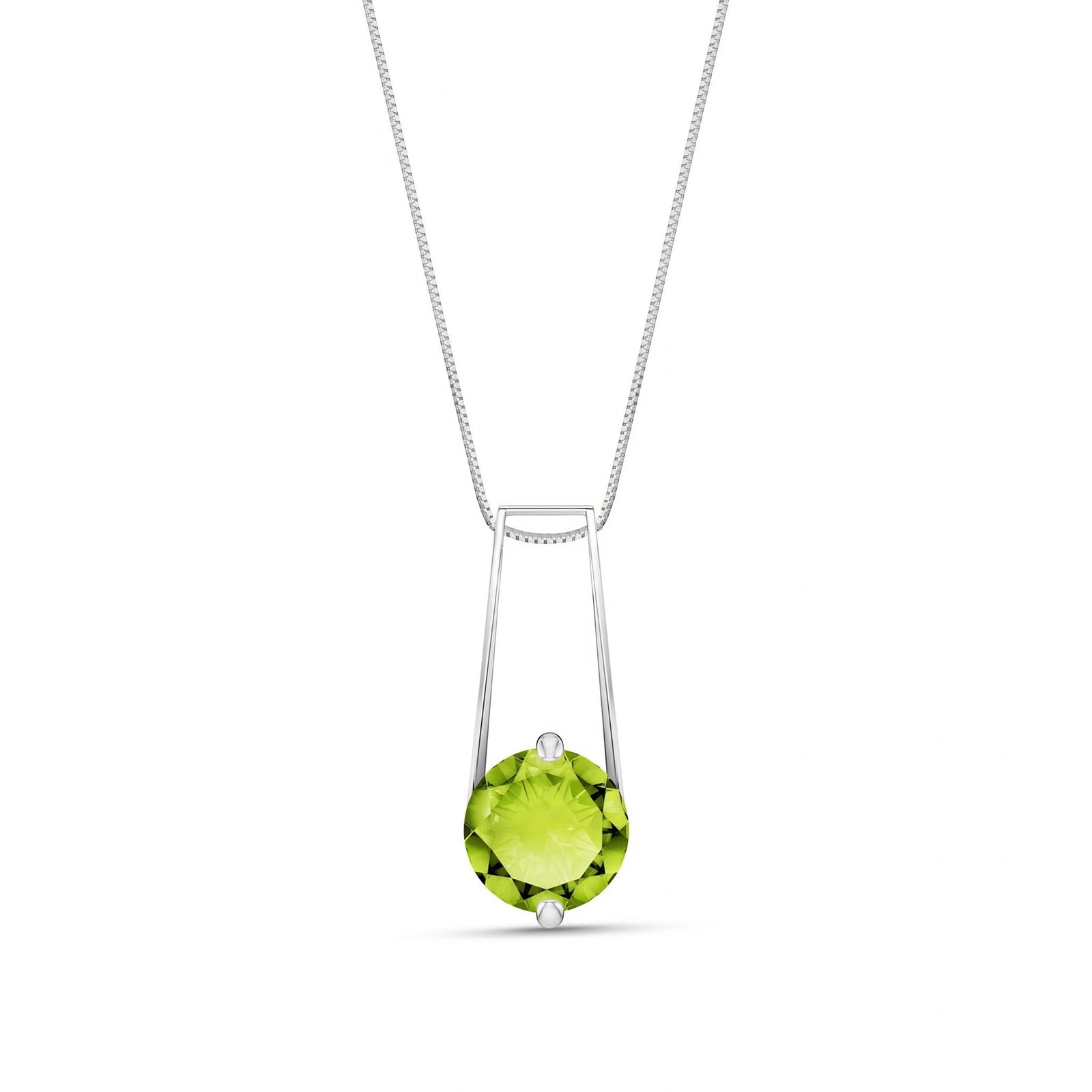 White Gold Bloom Necklace Peridot 10K — Bruna