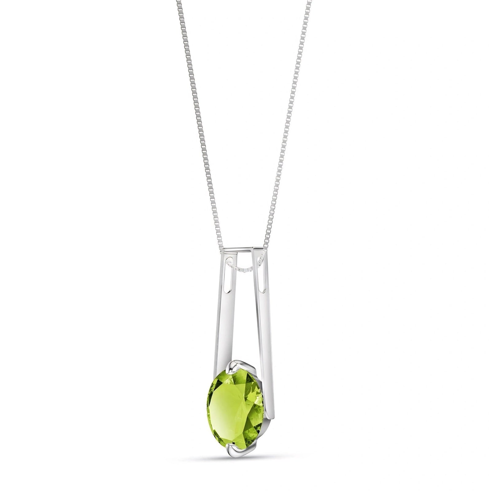 White Gold Bloom Necklace Peridot 10K — Bruna