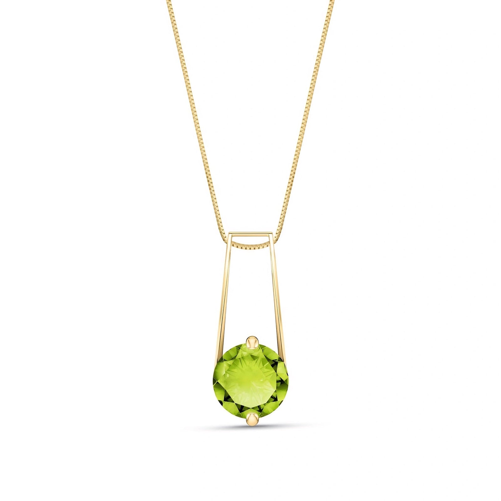 Yellow Gold Bloom Necklace Peridot 10K — Bruna