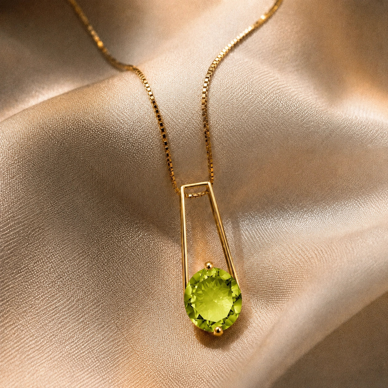 Yellow Gold Bloom Necklace Peridot 10K — Bruna