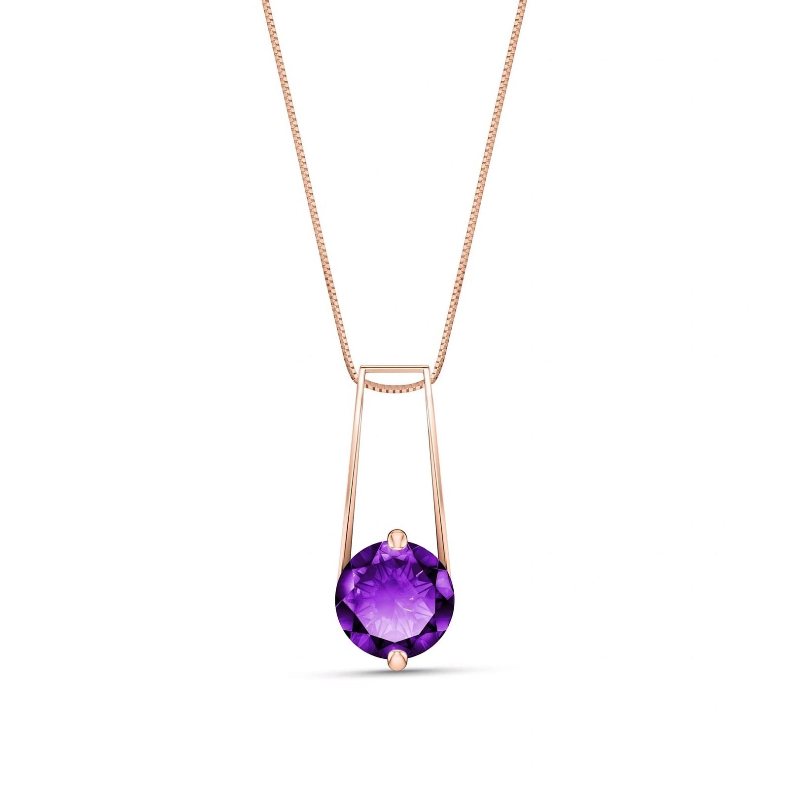 Rose Gold Bloom Necklace Amethyst 10K — Bruna