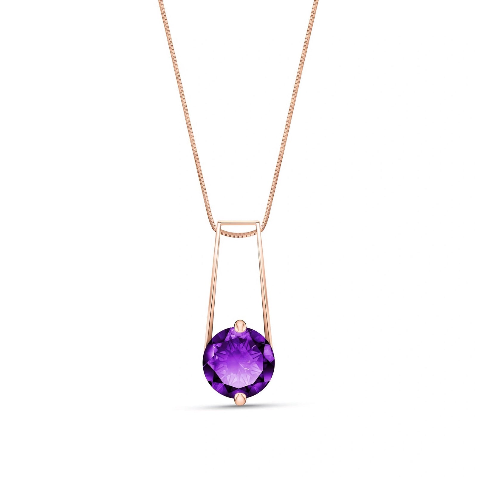 Rose Gold Bloom Necklace Amethyst 10K — Bruna
