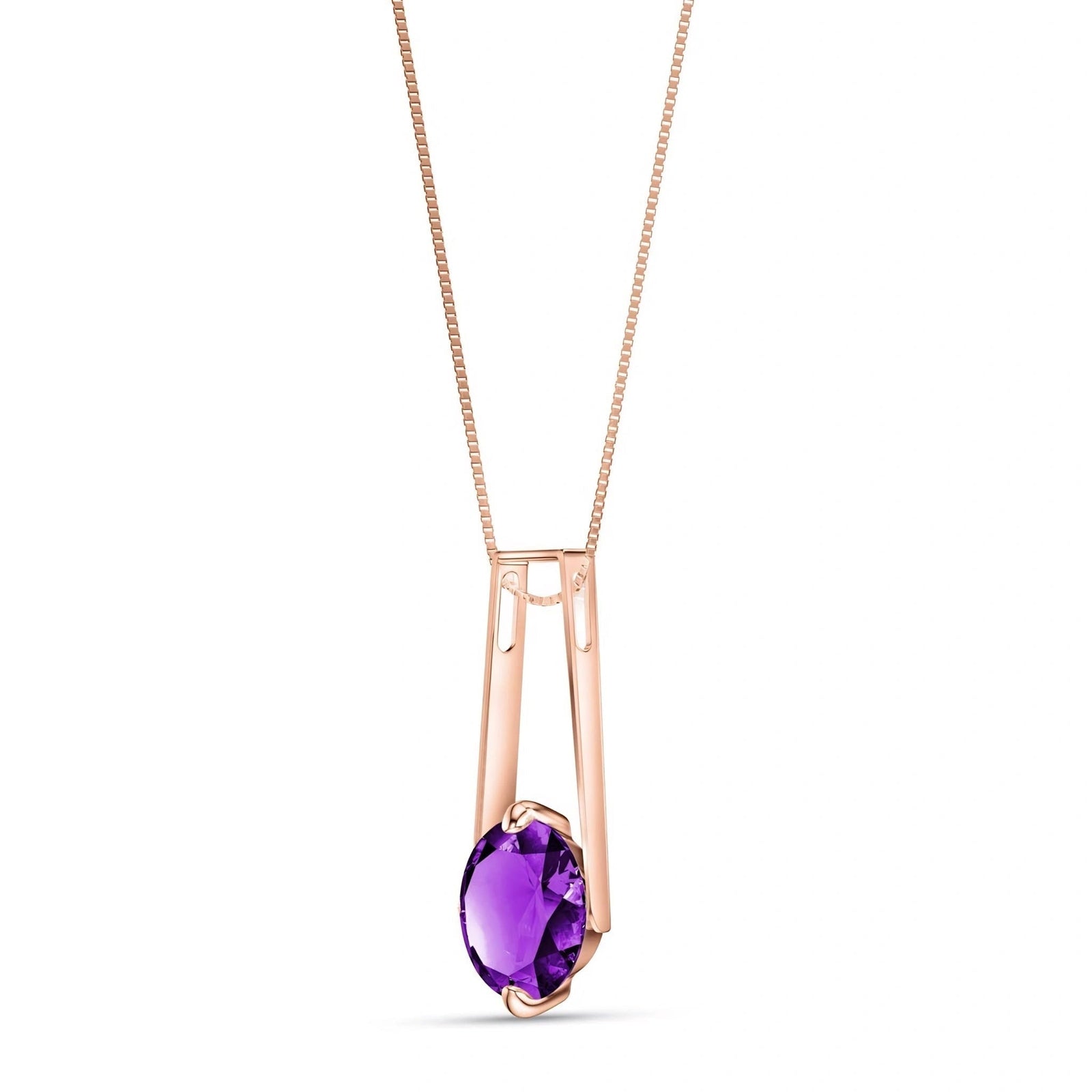 Rose Gold Bloom Necklace Amethyst 10K — Bruna